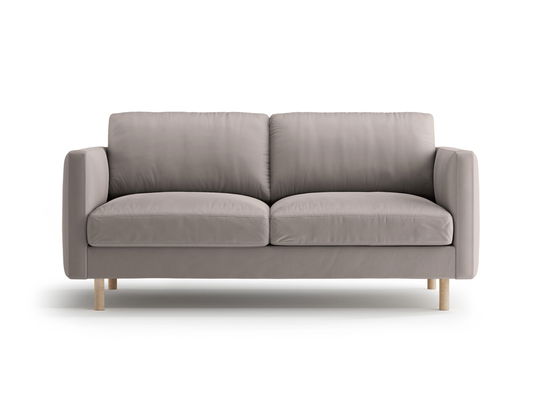 Canapea 2 locuri, Eden, Micadoni, 146x92x90 cm, catifea, gri beton