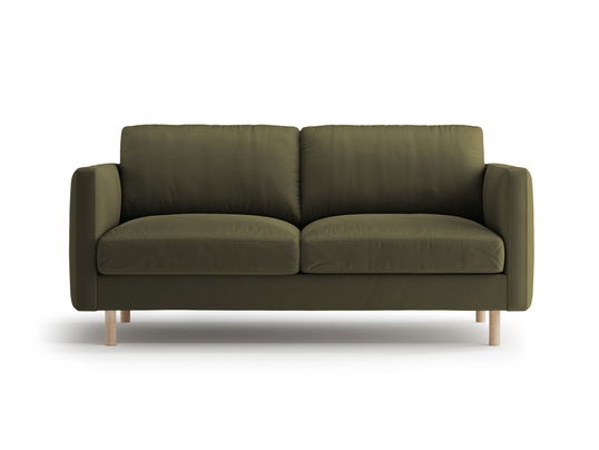Canapea 2 locuri, Eden, Micadoni, 146x92x90 cm, catifea, verde muschi melanj