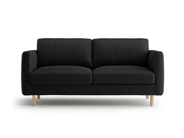 Canapea 2 locuri, Eden, Micadoni, 146x92x90 cm, catifea, negru