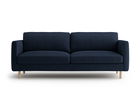 Canapea 3 locuri, Eden, Micadoni, 173x92x90 cm, catifea, albastru inchis