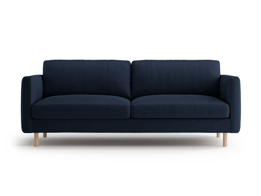 Canapea 3 locuri, Eden, Micadoni, 173x92x90 cm, catifea, albastru inchis