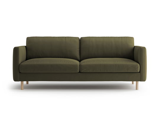 Canapea 3 locuri, Eden, Micadoni, 173x92x90 cm, catifea, verde muschi melanj