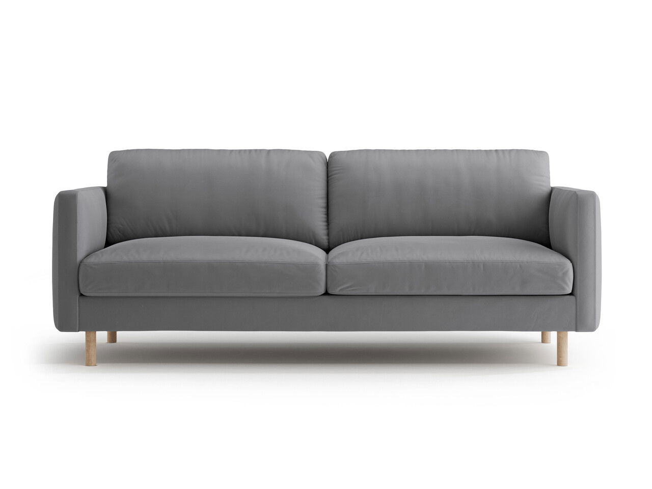 Canapea 3 locuri, Eden, Micadoni, 173x92x90 cm, catifea, gri