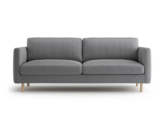 Canapea 3 locuri, Eden, Micadoni, 173x92x90 cm, catifea, gri