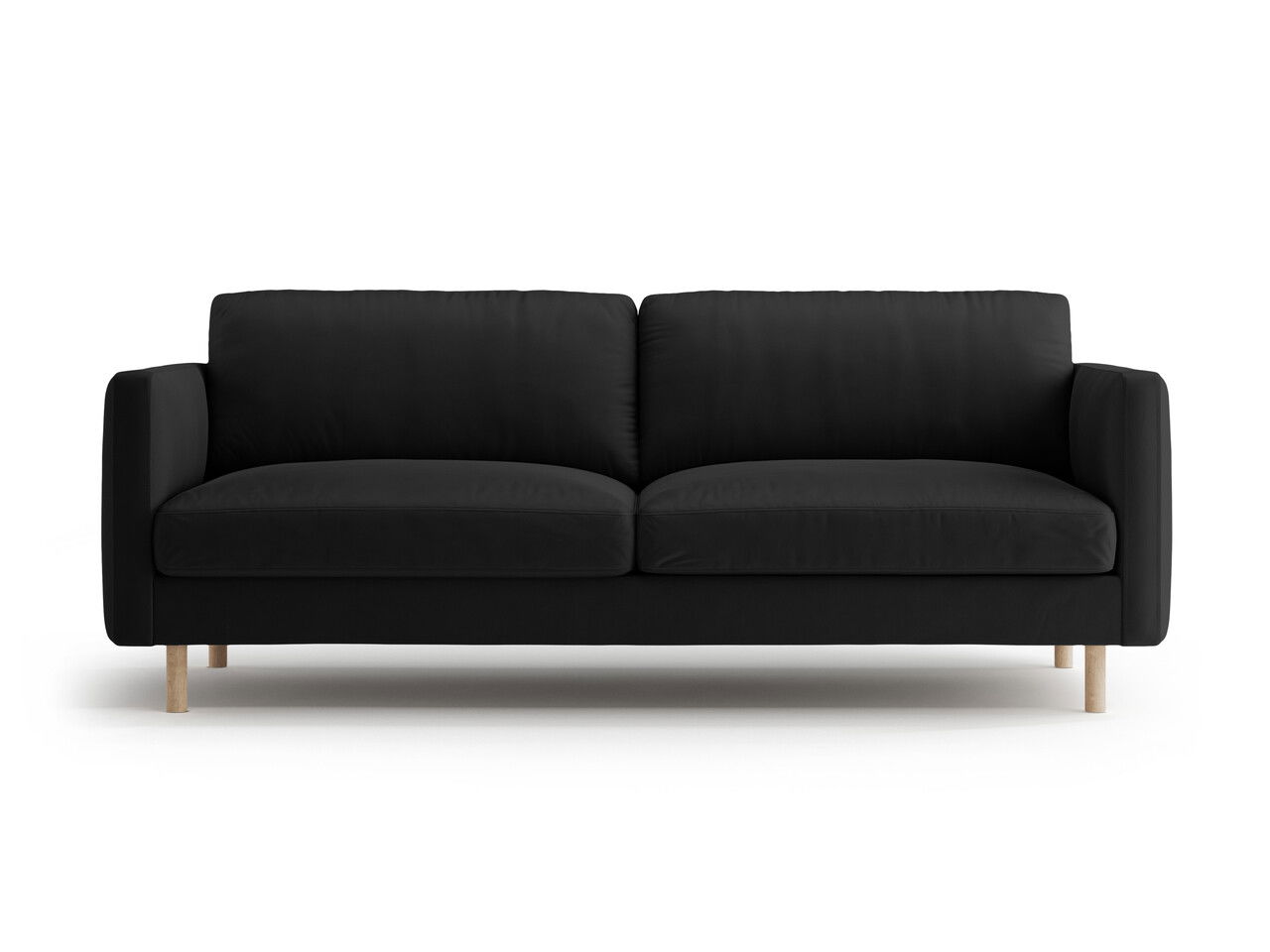 Canapea 3 locuri, Eden, Micadoni, 173x92x90 cm, catifea, negru