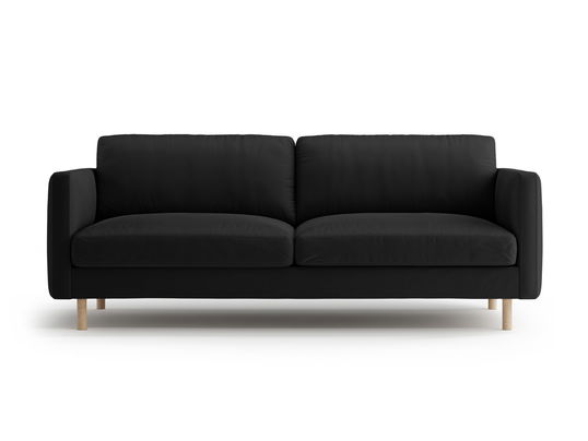 Canapea 3 locuri, Eden, Micadoni, 173x92x90 cm, catifea, negru