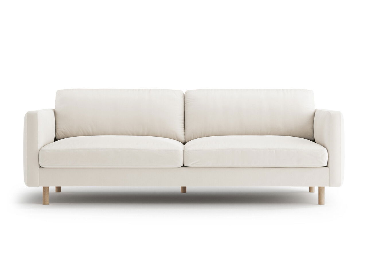 Canapea 4 locuri, Eden, Micadoni, 209x92x90 cm, catifea, bej