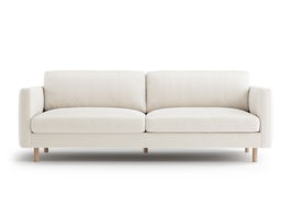 Canapea 4 locuri, Eden, Micadoni, 209x92x90 cm, catifea, bej