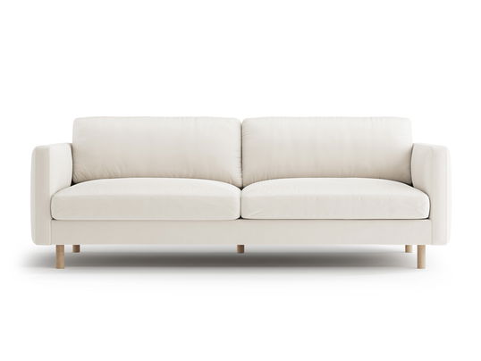 Canapea 4 locuri, Eden, Micadoni, 209x92x90 cm, catifea, bej