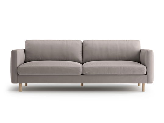 Canapea 4 locuri, Eden, Micadoni, 209x92x90 cm, catifea, gri beton