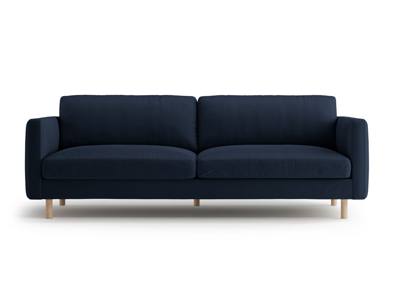 Canapea 4 locuri, Eden, Micadoni, 209x92x90 cm, catifea, albastru inchis