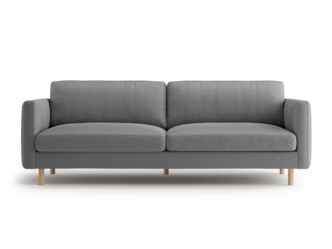 Canapea 4 locuri, Eden, Micadoni, 209x92x90 cm, catifea, gri