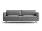 Canapea 4 locuri, Eden, Micadoni, 209x92x90 cm, catifea, gri