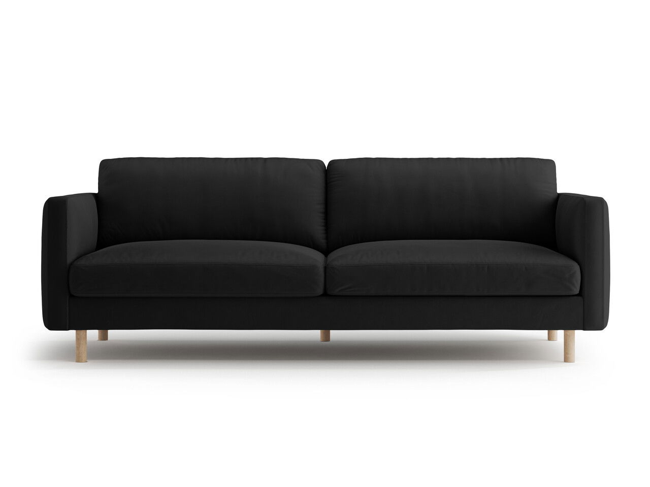 Canapea 4 locuri, Eden, Micadoni, 209x92x90 cm, catifea, negru