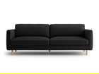 Canapea 4 locuri, Eden, Micadoni, 209x92x90 cm, catifea, negru
