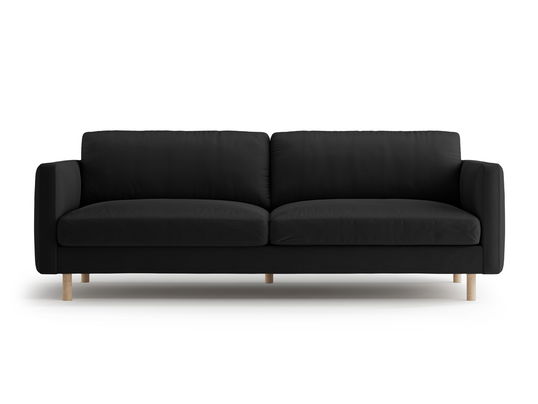 Canapea 4 locuri, Eden, Micadoni, 209x92x90 cm, catifea, negru