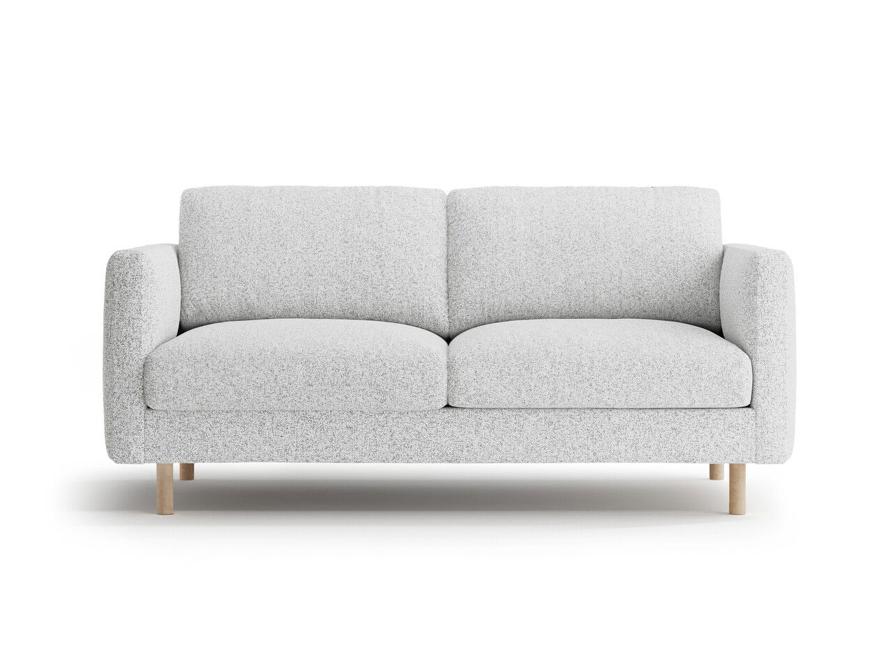 Canapea 2 locuri, Eden, Micadoni, 146x92x90 cm, tesatura structurata, gri deschis melanj