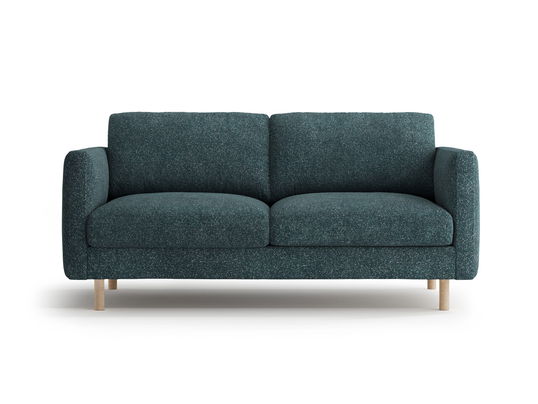 Canapea 2 locuri, Eden, Micadoni, 146x92x90 cm, tesatura structurata, verde albastrui melanj