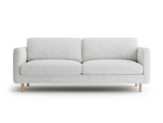 Canapea 3 locuri, Eden, Micadoni, 173x92x90 cm, tesatura structurata, gri deschis melanj
