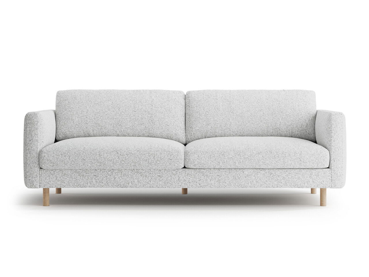 Canapea 4 locuri, Eden, Micadoni, 209x92x90 cm, tesatura structurata, gri deschis melanj