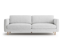 Canapea 4 locuri, Eden, Micadoni, 209x92x90 cm, tesatura structurata, gri deschis melanj