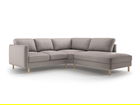 Coltar dreapta 4 locuri, Eden, Micadoni, 267x234x90 cm, catifea, gri beton