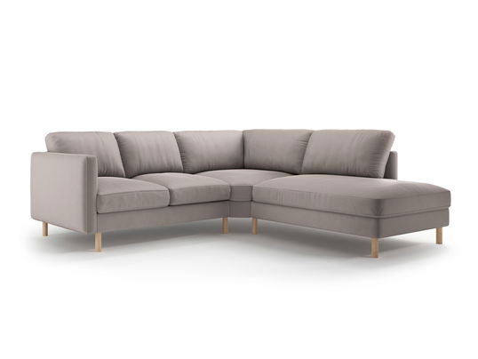 Coltar dreapta 4 locuri, Eden, Micadoni, 267x234x90 cm, catifea, gri beton