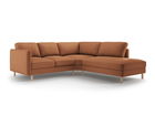 Coltar dreapta 4 locuri, Eden, Micadoni, 267x234x90 cm, catifea, miere