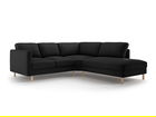 Coltar dreapta 4 locuri, Eden, Micadoni, 267x234x90 cm, catifea, negru