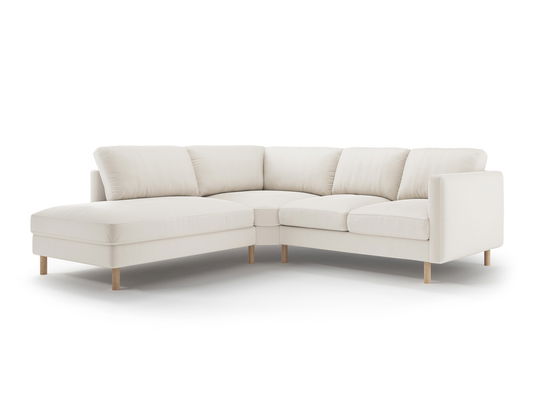Coltar stanga 4 locuri, Eden, Micadoni, 267x234x90 cm, catifea, bej