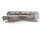 Coltar stanga 4 locuri, Eden, Micadoni, 267x234x90 cm, catifea, gri beton