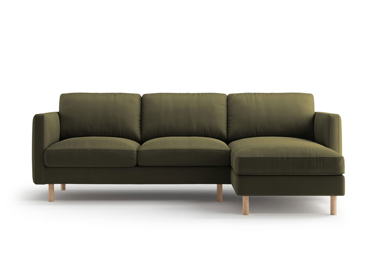 Coltar dreapta 3 locuri, Eden, Micadoni, 250x150x90 cm, catifea, verde muschi melanj