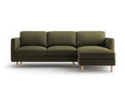 Coltar dreapta 3 locuri, Eden, Micadoni, 250x150x90 cm, catifea, verde muschi melanj