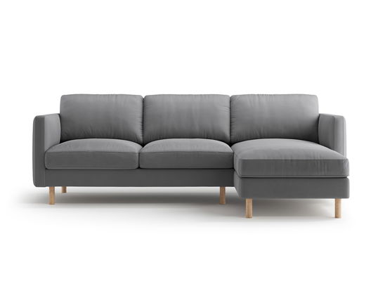 Coltar dreapta 3 locuri, Eden, Micadoni, 250x150x90 cm, catifea, gri