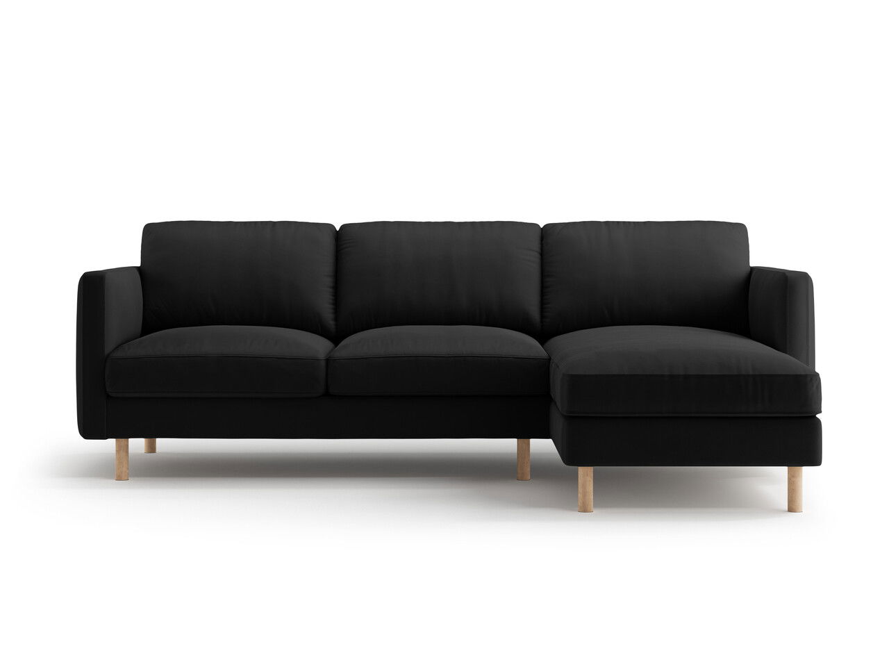 Coltar dreapta 3 locuri, Eden, Micadoni, 250x150x90 cm, catifea, negru