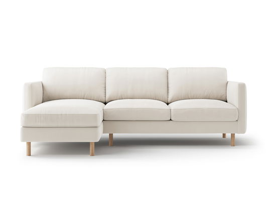Coltar stanga 3 locuri, Eden, Micadoni, 250x150x90 cm, catifea, bej