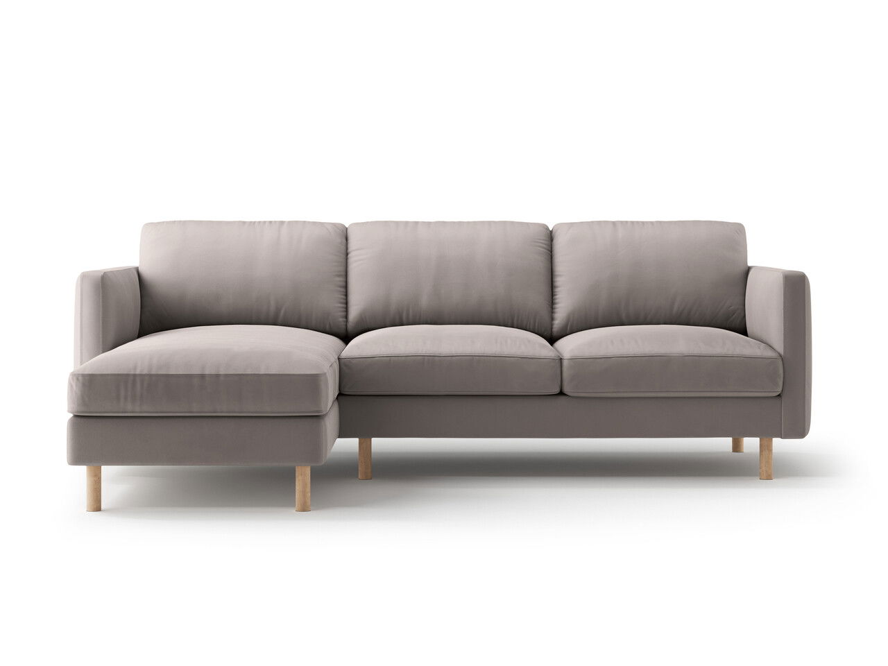 Coltar stanga 3 locuri, Eden, Micadoni, 250x150x90 cm, catifea, gri beton