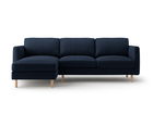 Coltar stanga 3 locuri, Eden, Micadoni, 250x150x90 cm, catifea, albastru inchis