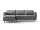 Coltar stanga 3 locuri, Eden, Micadoni, 250x150x90 cm, catifea, gri