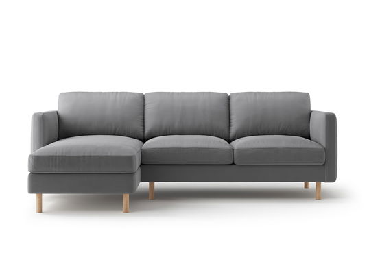 Coltar stanga 3 locuri, Eden, Micadoni, 250x150x90 cm, catifea, gri
