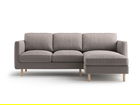 Coltar dreapta 3 locuri, Eden, Micadoni, 223x150x90 cm, catifea, gri beton