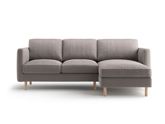 Coltar dreapta 3 locuri, Eden, Micadoni, 223x150x90 cm, catifea, gri beton