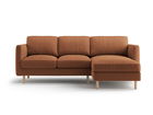 Coltar dreapta 3 locuri, Eden, Micadoni, 223x150x90 cm, catifea, miere