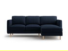 Coltar dreapta 3 locuri, Eden, Micadoni, 223x150x90 cm, catifea, albastru inchis