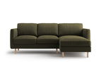 Coltar dreapta 3 locuri, Eden, Micadoni, 223x150x90 cm, catifea, verde muschi melanj