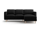 Coltar dreapta 3 locuri, Eden, Micadoni, 223x150x90 cm, catifea, negru