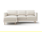 Coltar stanga 3 locuri, Eden, Micadoni, 223x150x90 cm, catifea, bej
