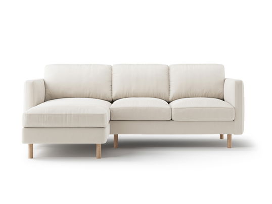 Coltar stanga 3 locuri, Eden, Micadoni, 223x150x90 cm, catifea, bej