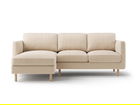 Coltar stanga 3 locuri, Eden, Micadoni, 223x150x90 cm, catifea, bej nude