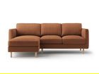 Coltar stanga 3 locuri, Eden, Micadoni, 223x150x90 cm, catifea, miere
